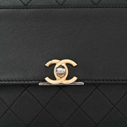 Chanel Lambskin Quilted Sleek And Chic Clutch Black Black 9 of 11