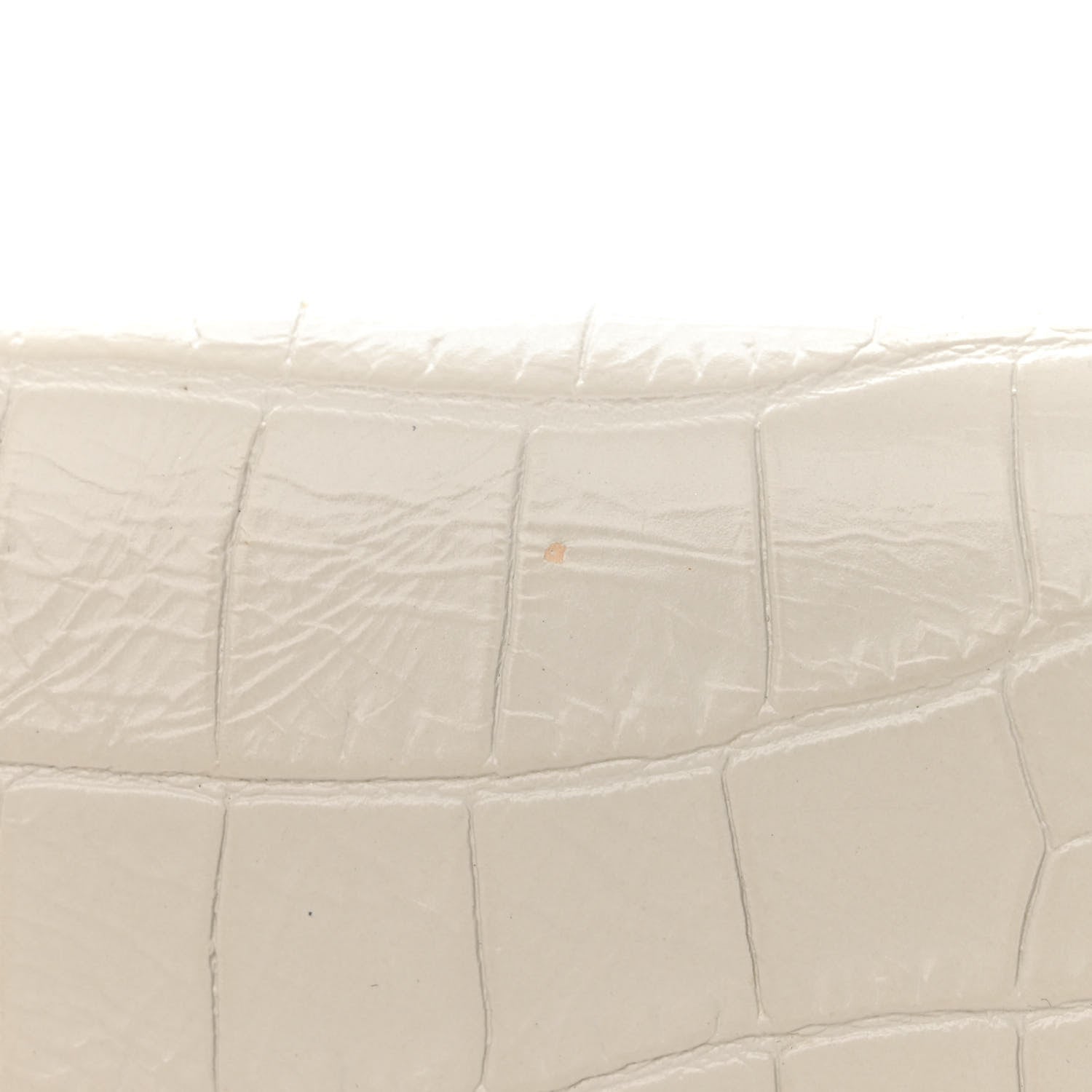 Saint Laurent Calfskin Crocodile Embossed Monogram Chain Wallet Blanc Vintage 8 of 12