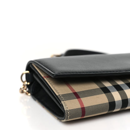 Burberry Calfskin House Check Henley Wallet On Chain Black 7 of 8