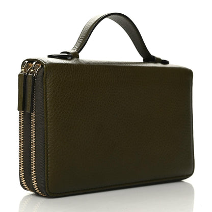 Gucci Pebbled Calfskin Soho Travel Document Case Dark Green 3 of 10