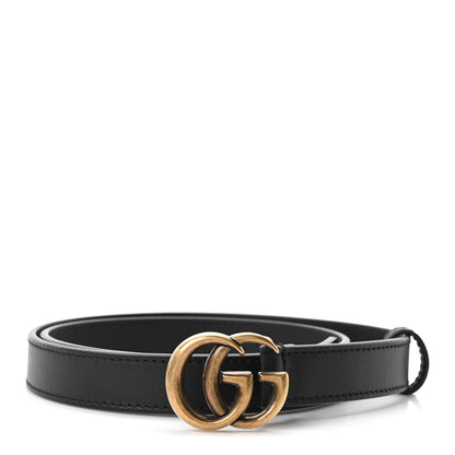 Gucci Calfskin Double G 20mm Belt 75 30 Black 1 of 6
