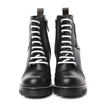 Louis Vuitton Patent Calfskin Monogram Star Trail Ankle Boots 38.5 Black 2 of 8