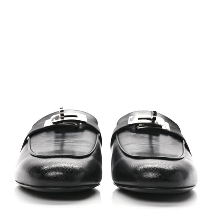Hermes Goatskin Oz Mules 37.5 Black 2 of 9
