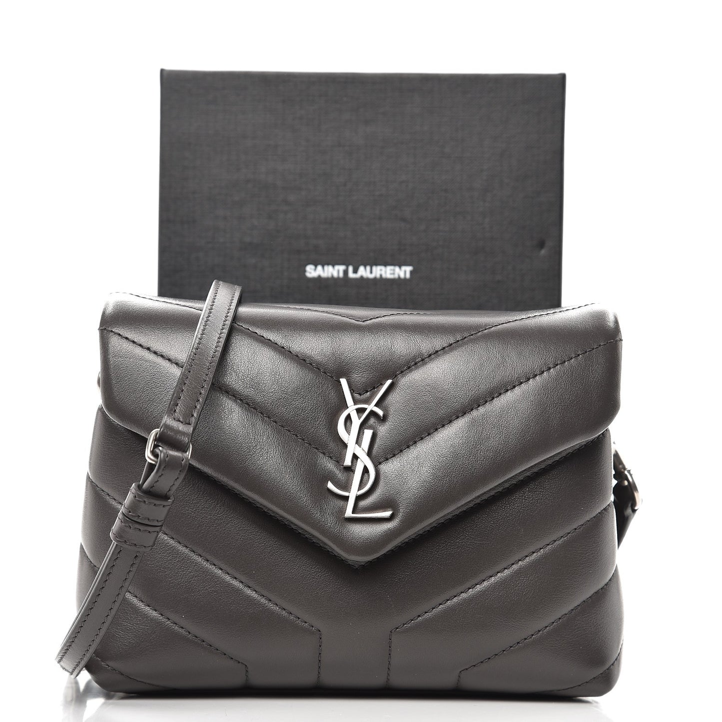 Calfskin Y Quilted Monogram Toy Loulou Crossbody Bag Asphalt