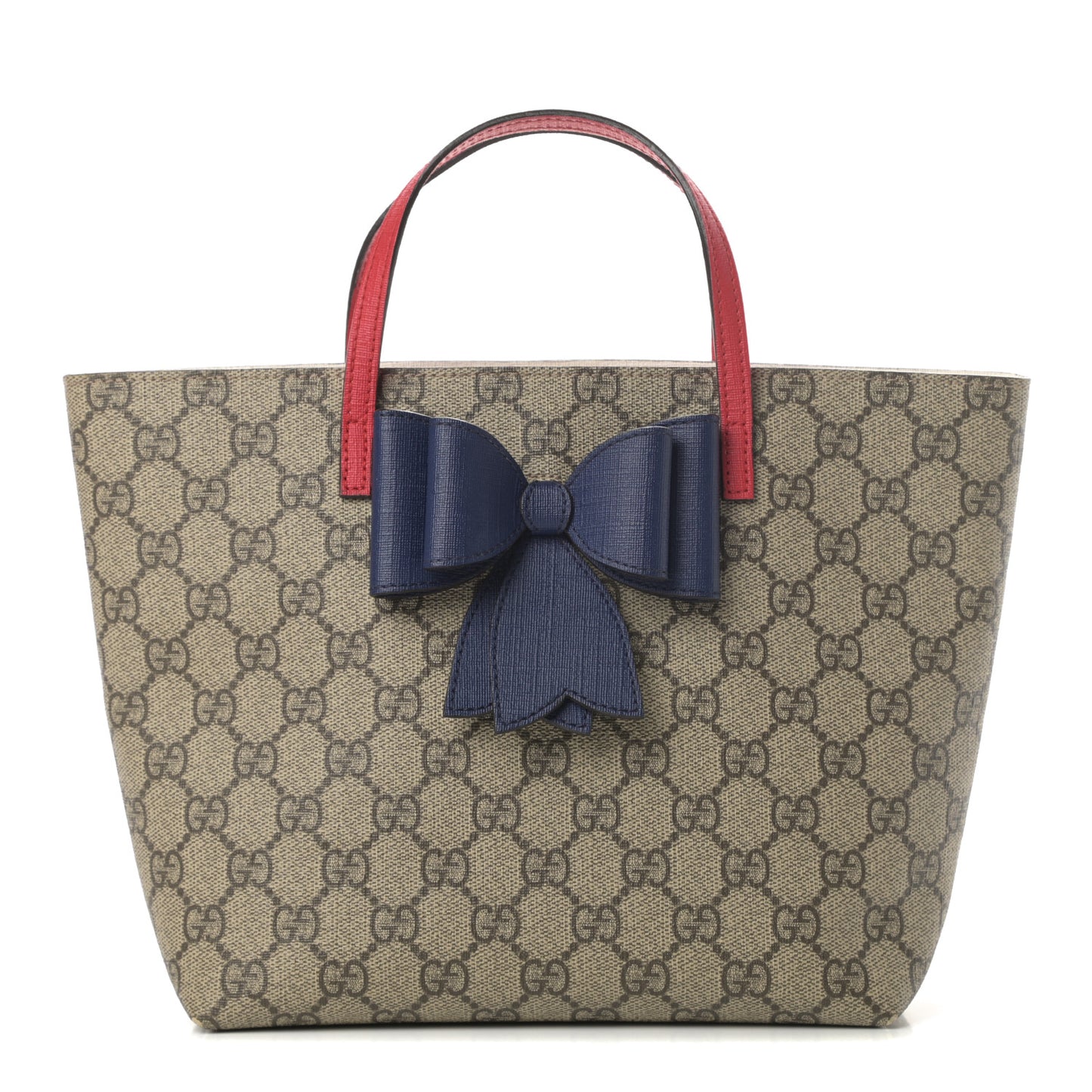 GG Supreme Monogram Bow Childrens Tote Red