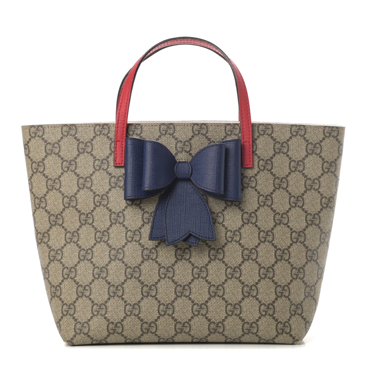 Gucci GG Supreme Monogram Bow Childrens Tote Red 1 of 12
