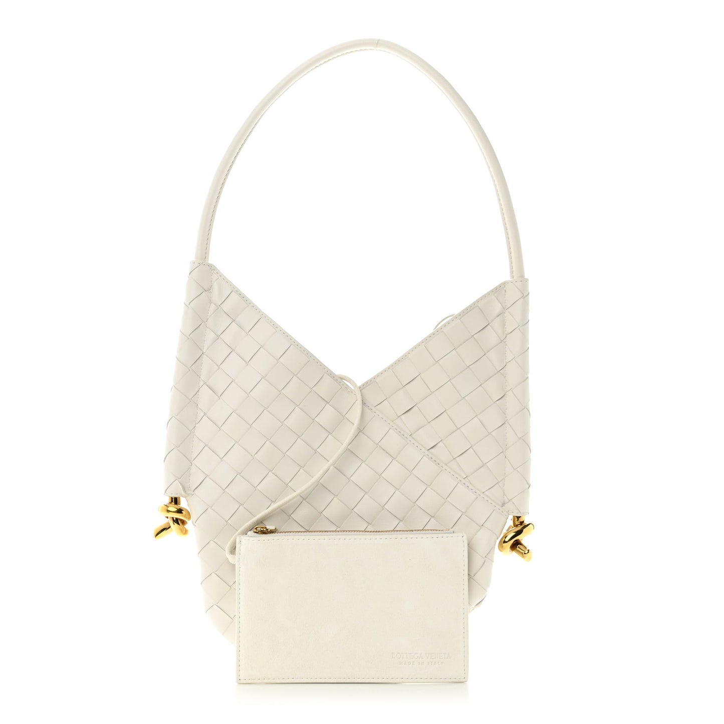 Nappa Intrecciato Small Solstice Hobo White
