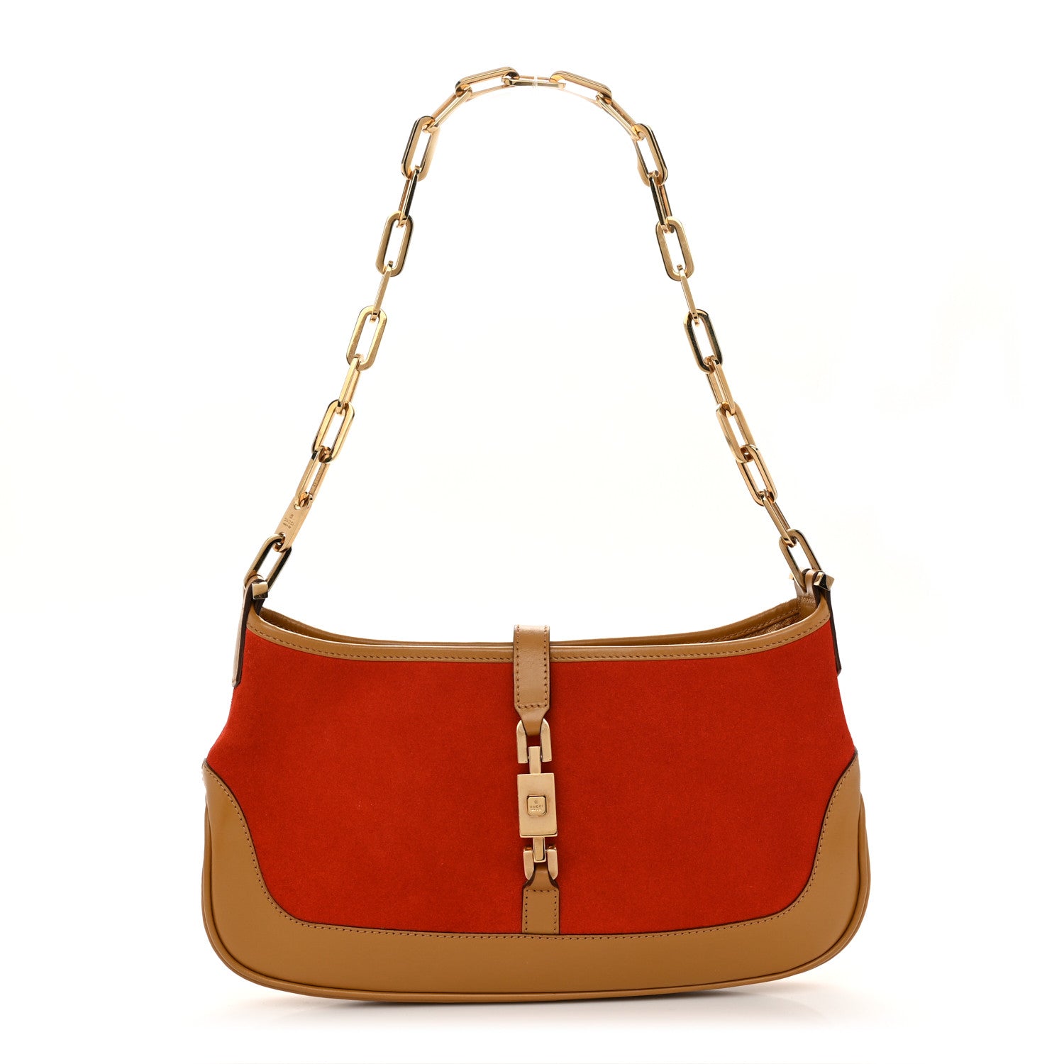 Gucci Monogram Jackie O Chain Hobo Orange 1 of 10