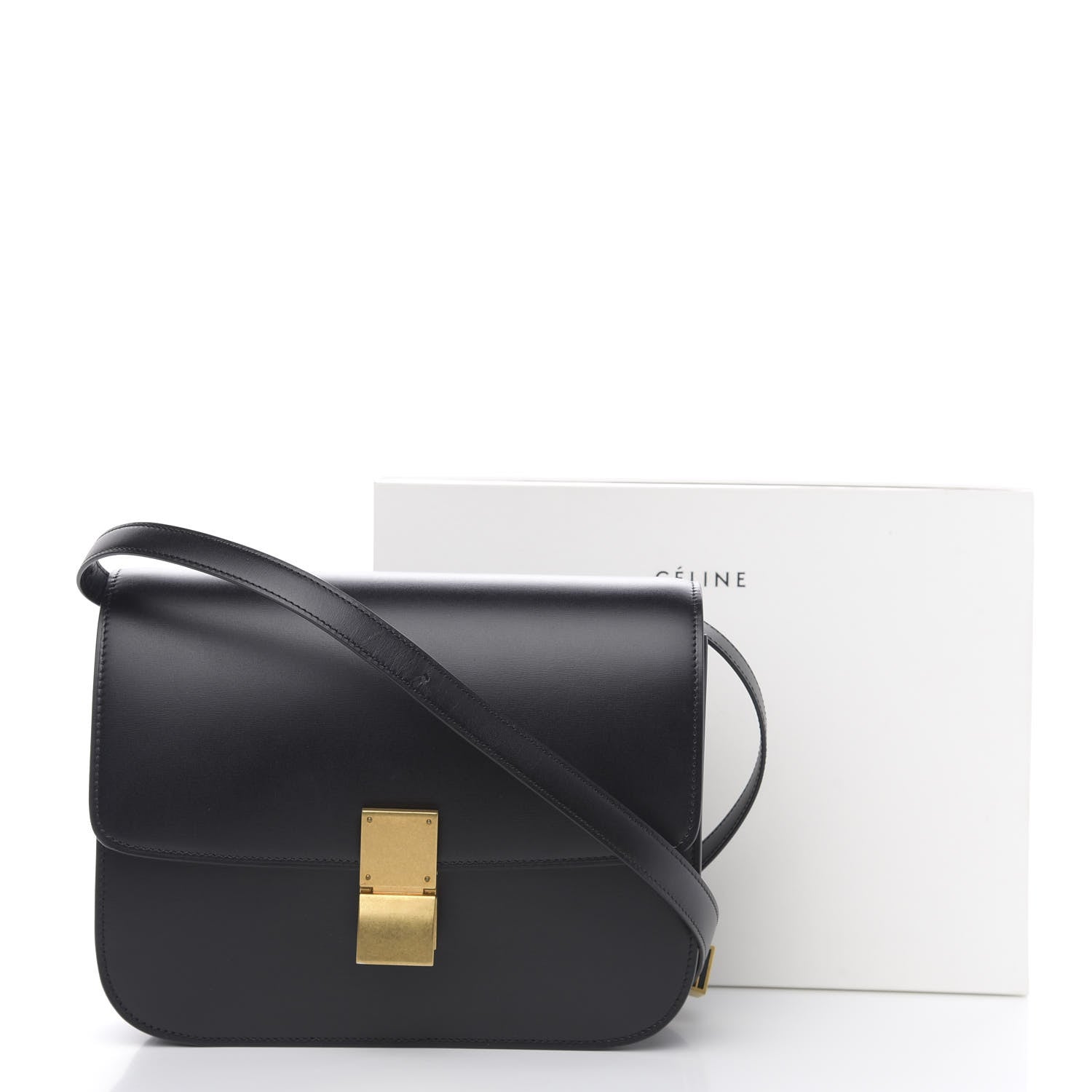 Celine Box Calfskin Medium Classic Box Flap Bag Black 11 of 11