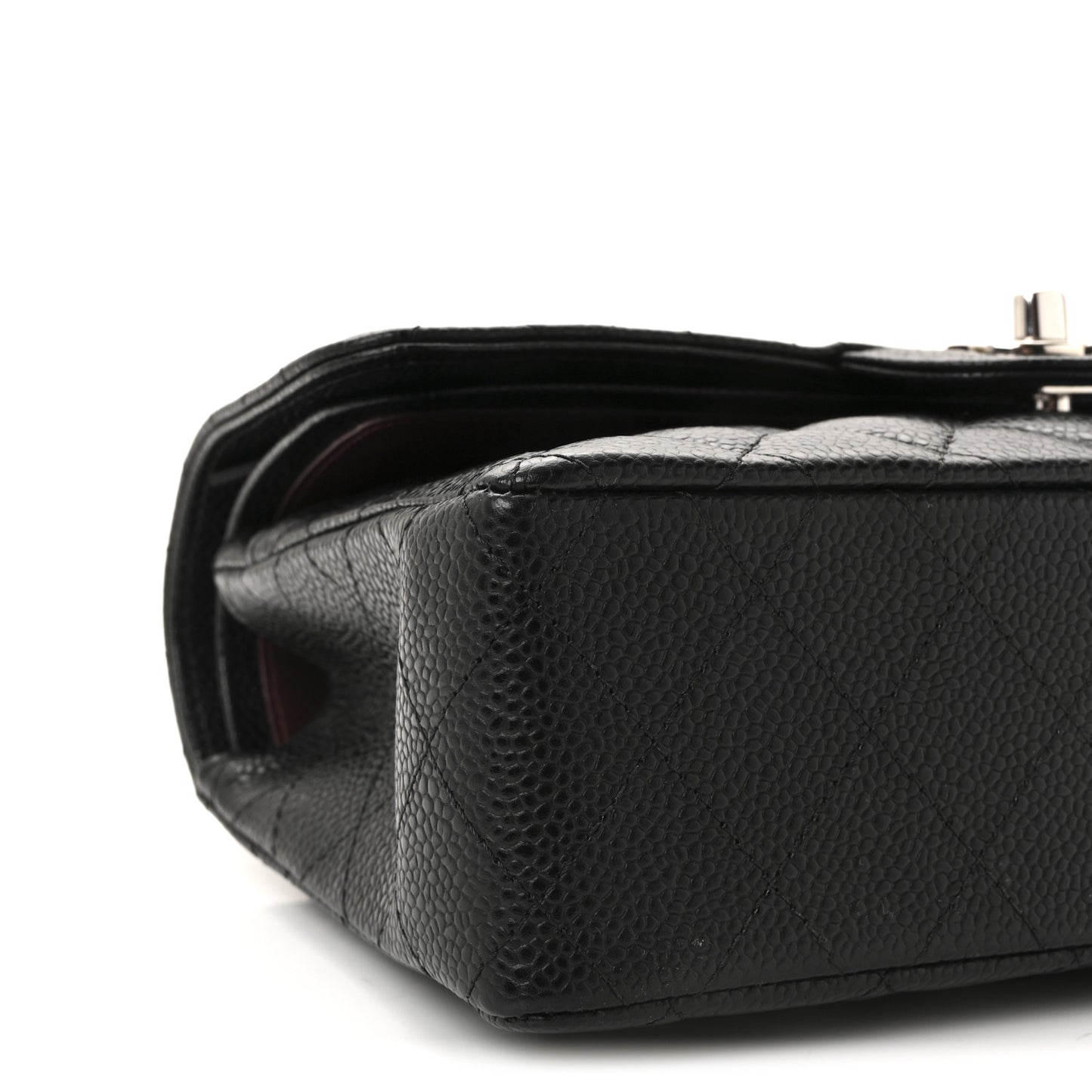 Caviar Quilted Small Double Flap Black