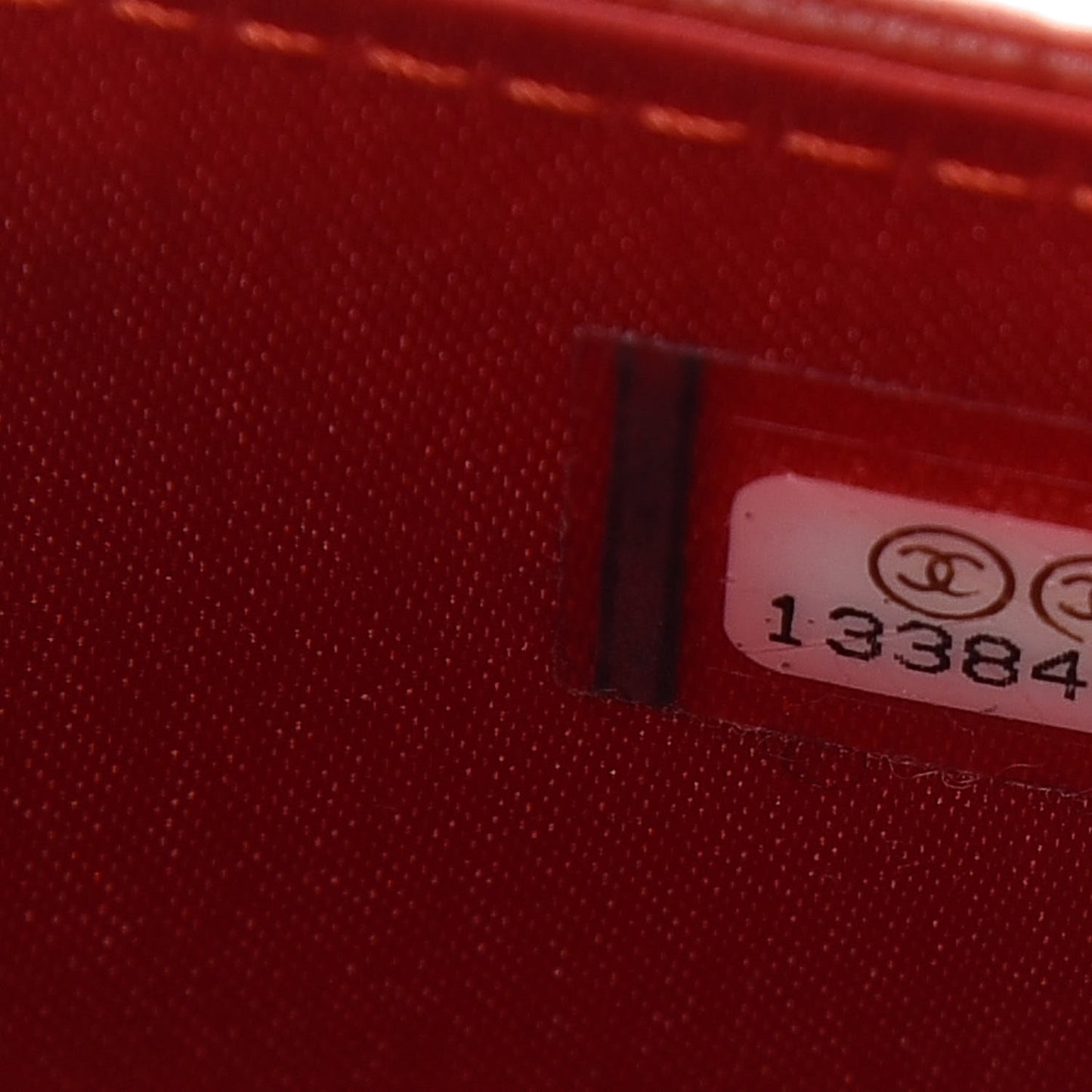 Lambskin Camellia Embossed Wallet On Chain WOC Red