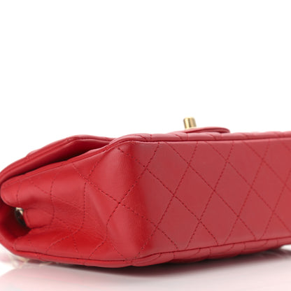 Chanel Lambskin Quilted Mini Rectangular Flap Red 9 of 11