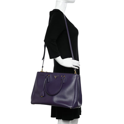 Prada Saffiano Medium Galleria Double Zip Tote Viola 2 of 9