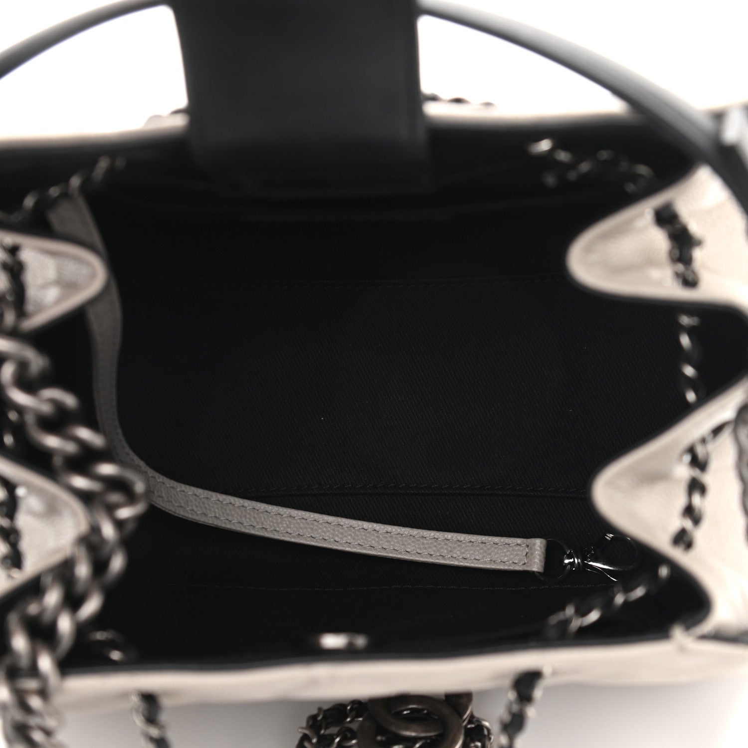 Chanel Caviar Quilted Small CC Bucket Bag Grey 5 of 10