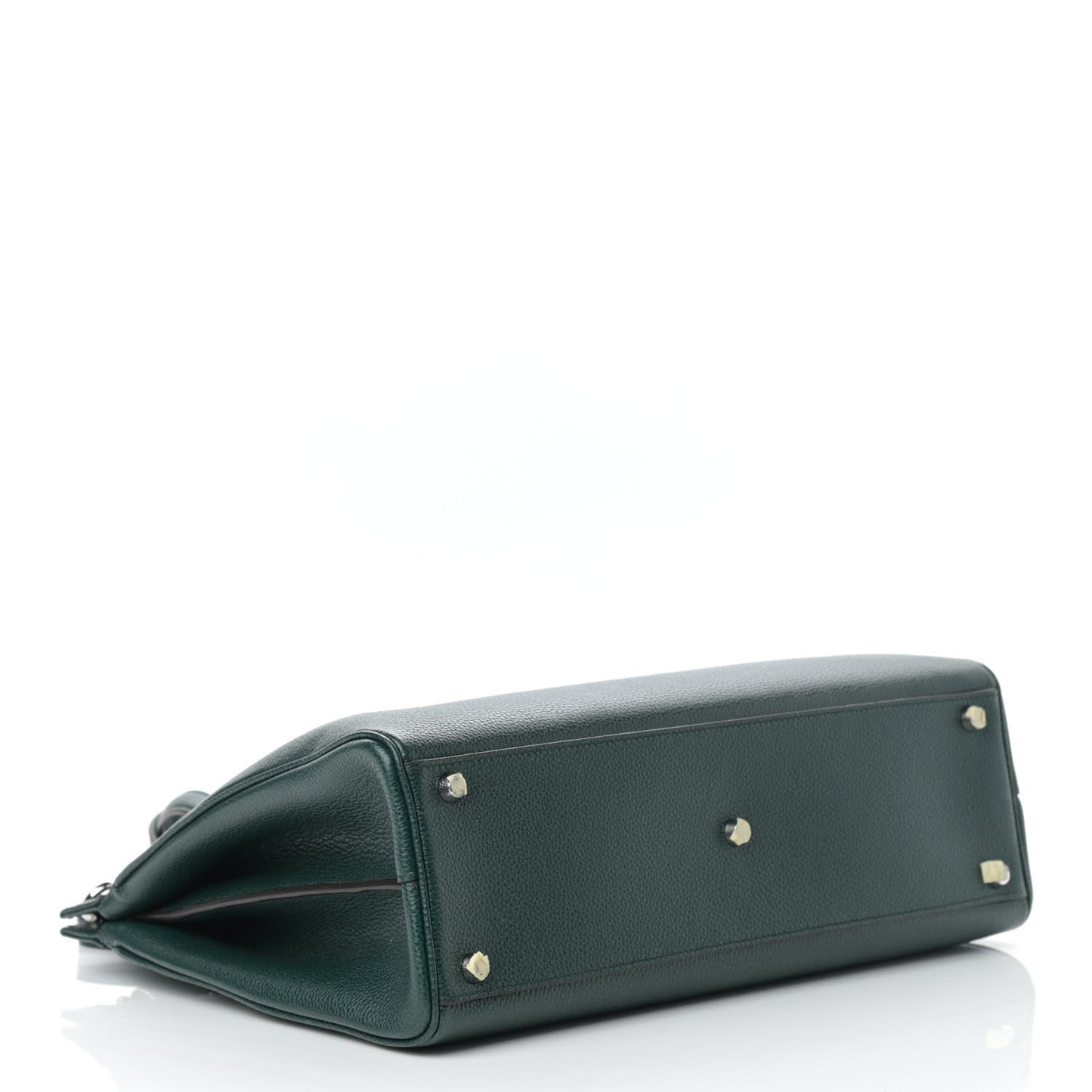 Grainy Calfskin Medium Zumi Top Handle Bag Vintage Green