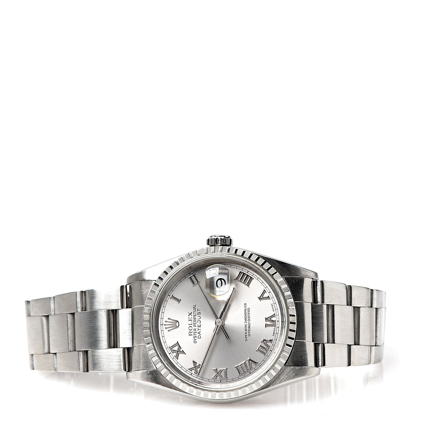 Stainless Steel 36mm Oyster Perpetual Datejust Watch Silver Roman 16220
