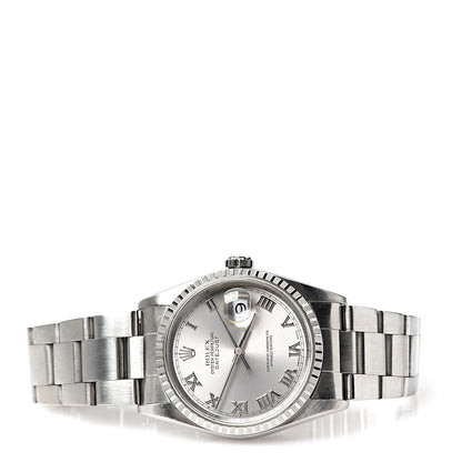 Rolex Stainless Steel 36mm Oyster Perpetual Datejust Watch Silver Roman 16220 2 of 6