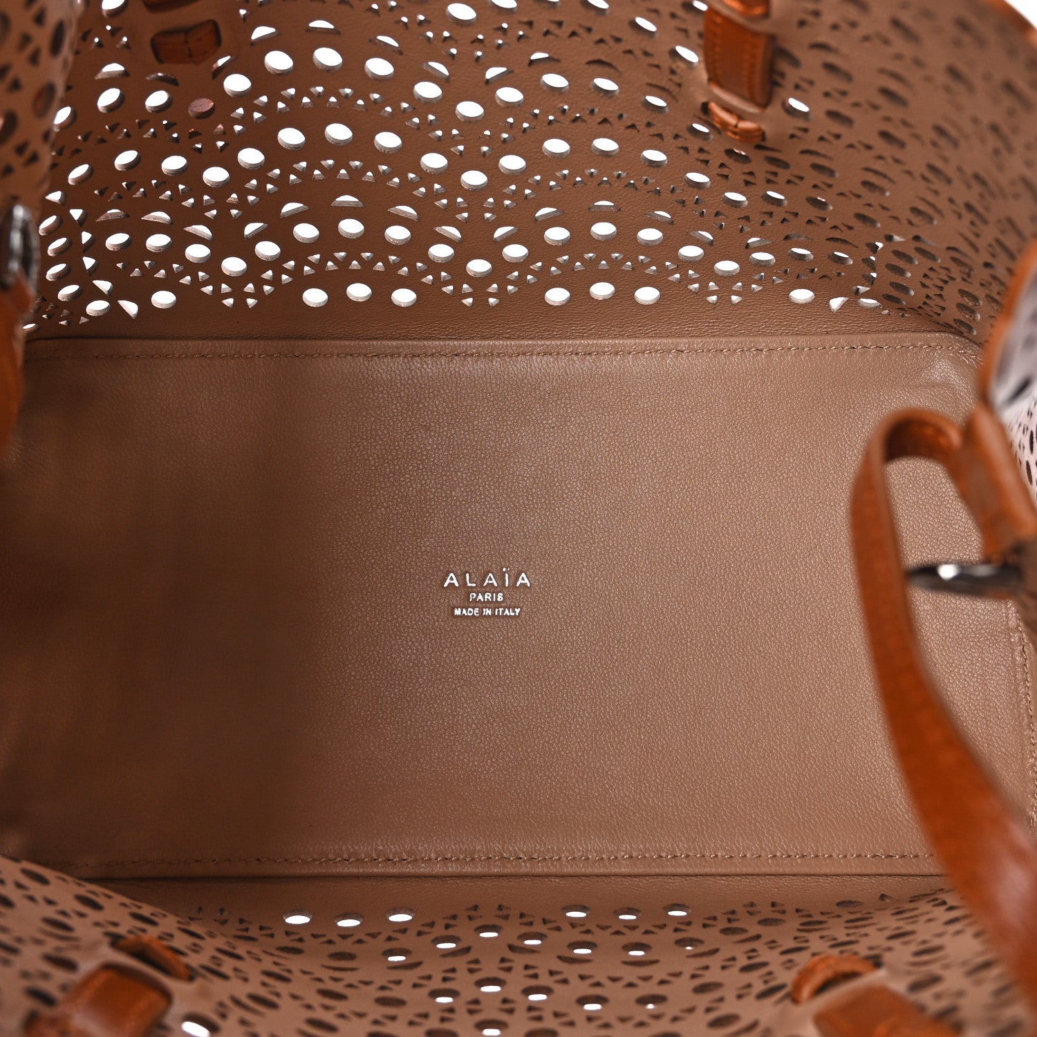 Alaia Calfskin Vienne Wave Mina 25 Bag Cognac 6 of 11