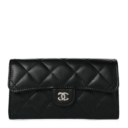 Chanel Caviar Quilted Medium Gusset Flap Wallet Black 1 of 10