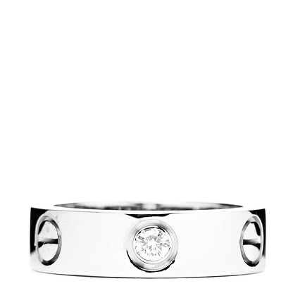 Cartier 18K White Gold 3 Diamond 5.5mm LOVE Ring 50 5.25 3 of 4