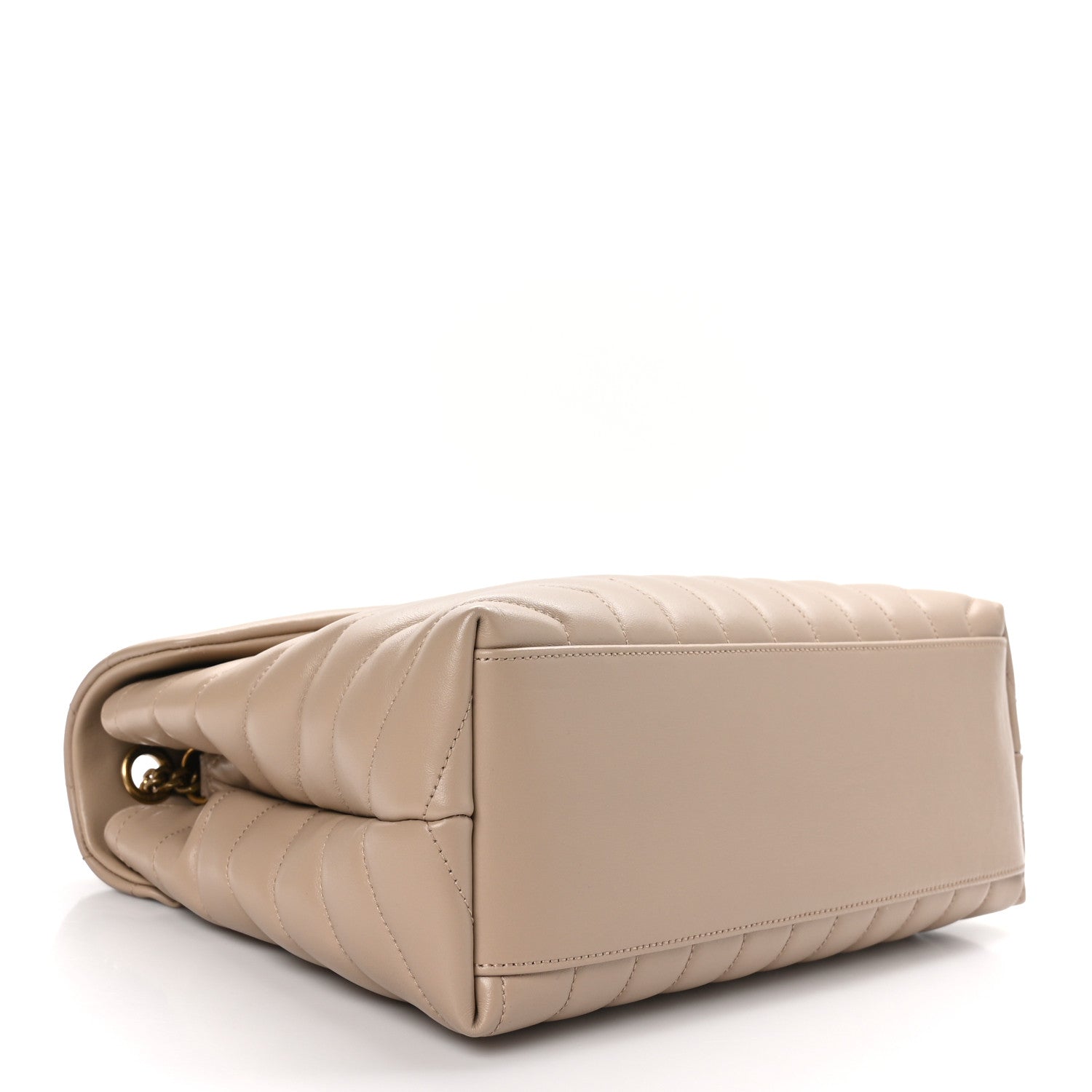 Saint Laurent Calfskin Y Quilted Monogram Medium Loulou Chain Satchel Dark Beige 4 of 12