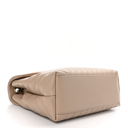 Saint Laurent Calfskin Y Quilted Monogram Medium Loulou Chain Satchel Dark Beige 4 of 12