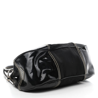 Prada Tessuto Nylon Vernice Hobo Black 4 of 11