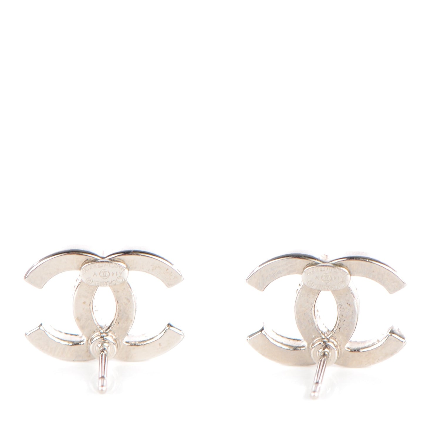 Crystal CC Earrings Silver