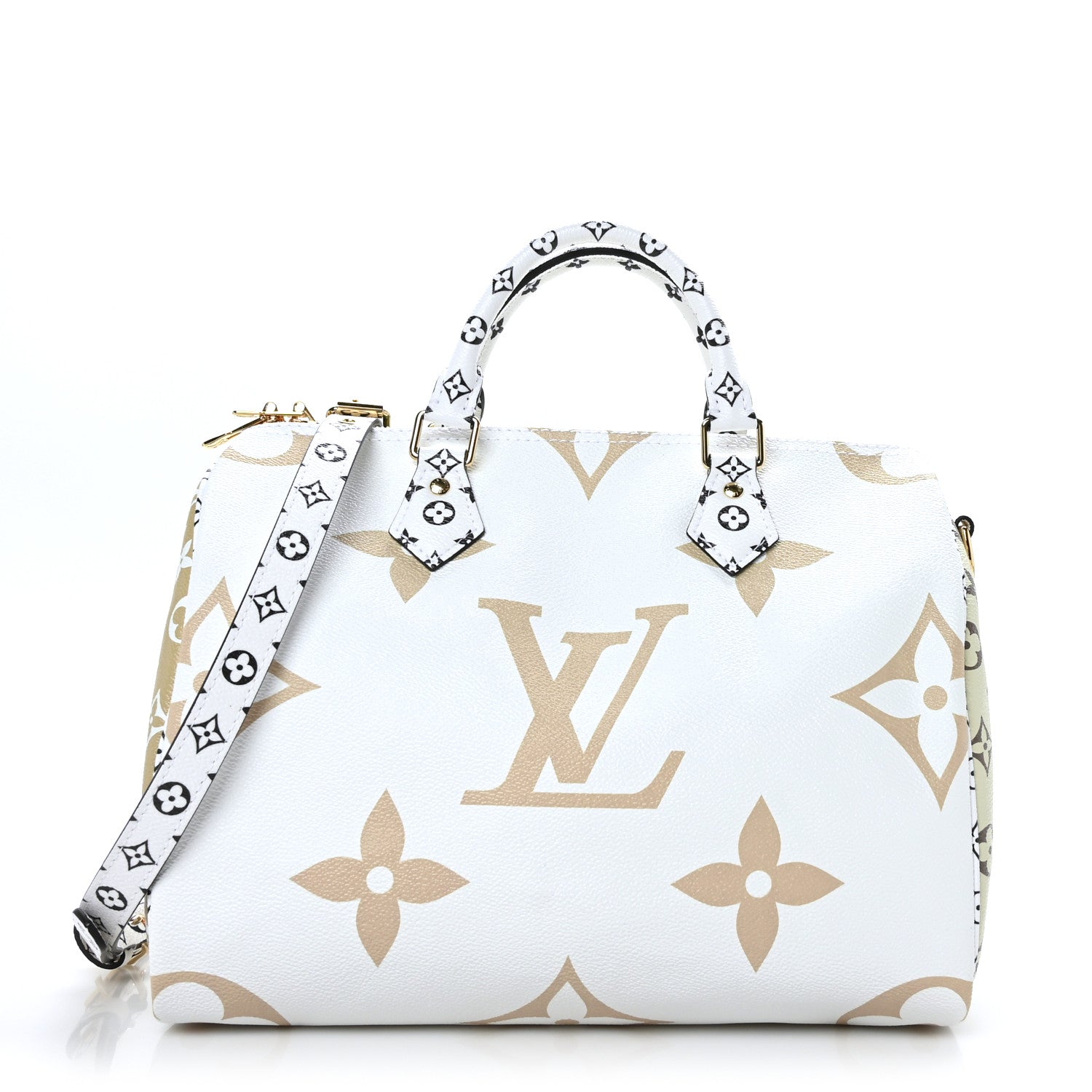 Louis Vuitton Monogram Giant Speedy Bandouliere 30 Kaki Beige 1 of 11