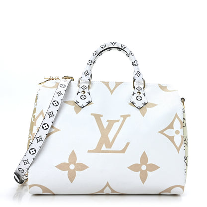 Louis Vuitton Monogram Giant Speedy Bandouliere 30 Kaki Beige 1 of 11