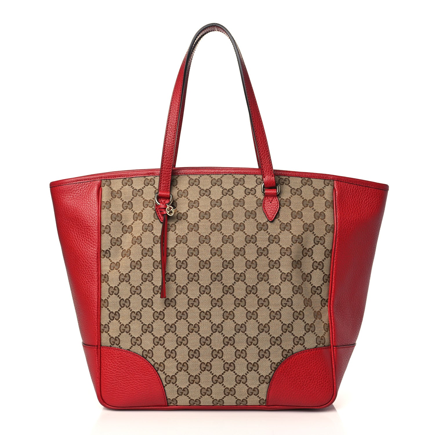 Gucci Monogram Bree Zippered Tote Beige Red 1 of 9