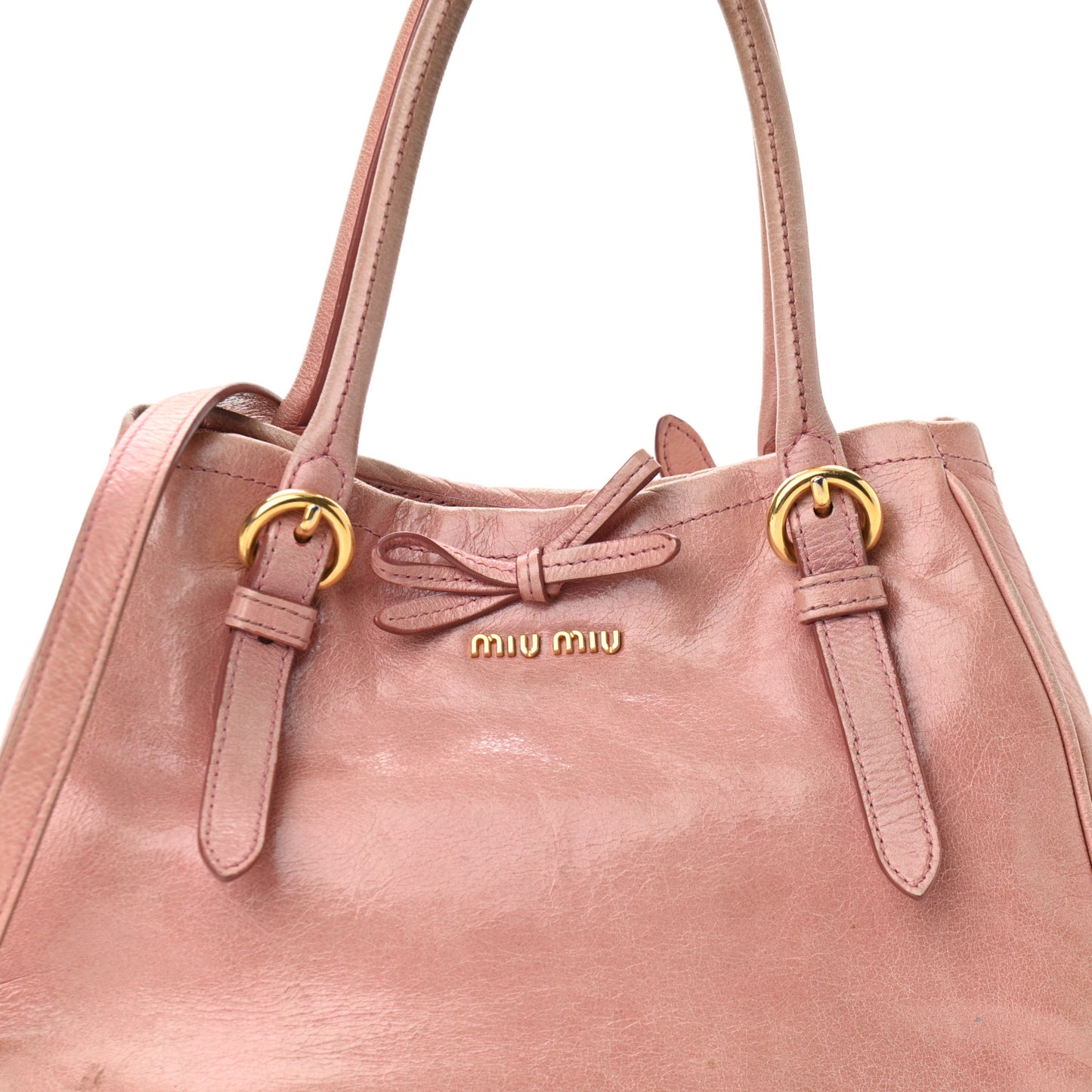 Vitello Shine Small Bow Shopping Tote Loto