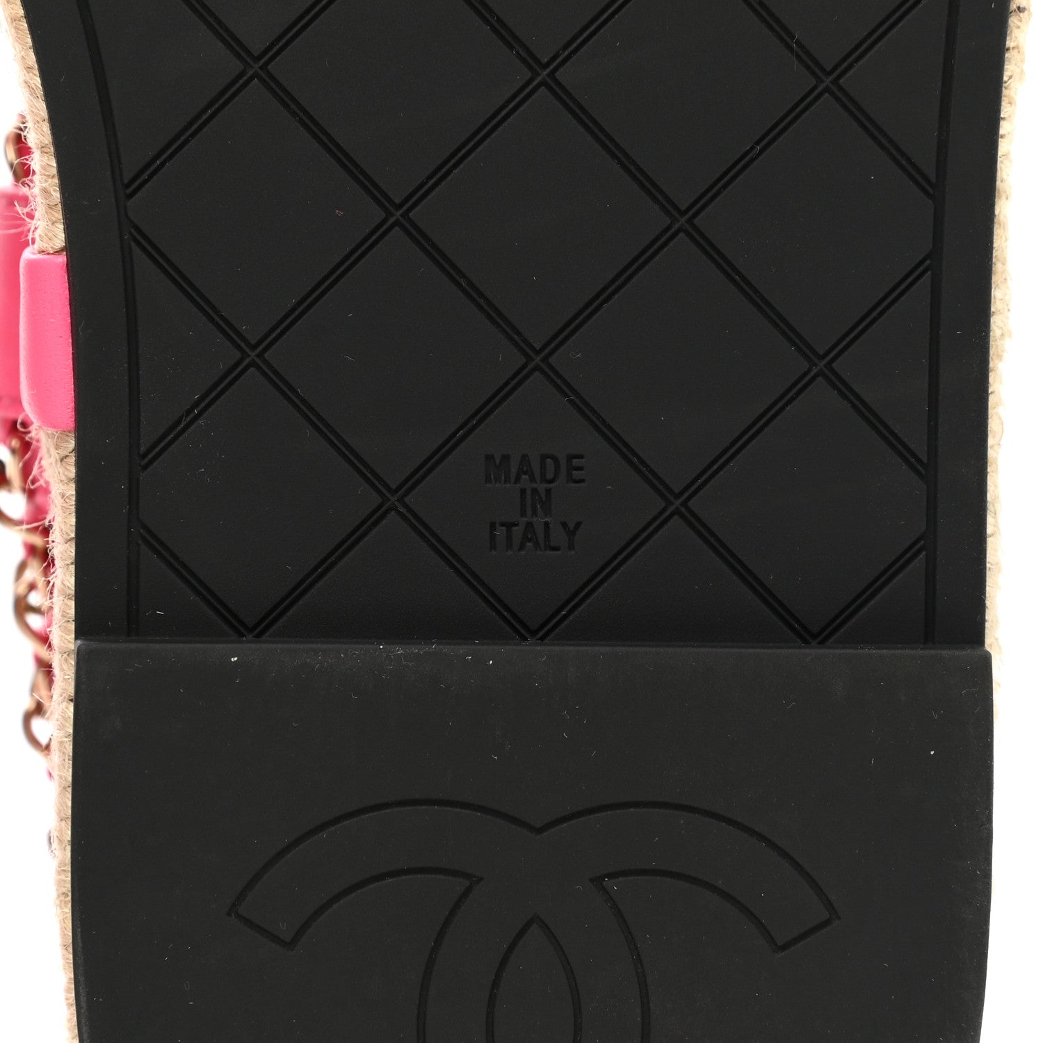 Chanel Lambskin Chain CC Thong Espadrille Sandals 36 Pink 8 of 9