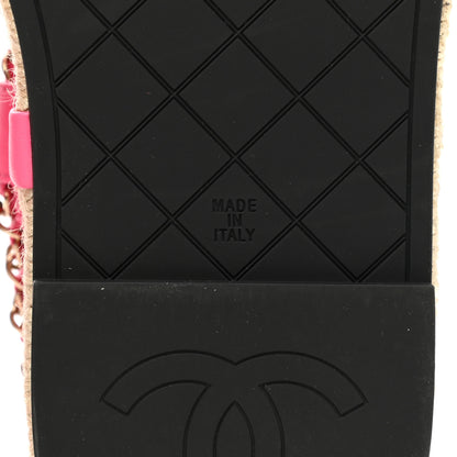 Chanel Lambskin Chain CC Thong Espadrille Sandals 36 Pink 8 of 9
