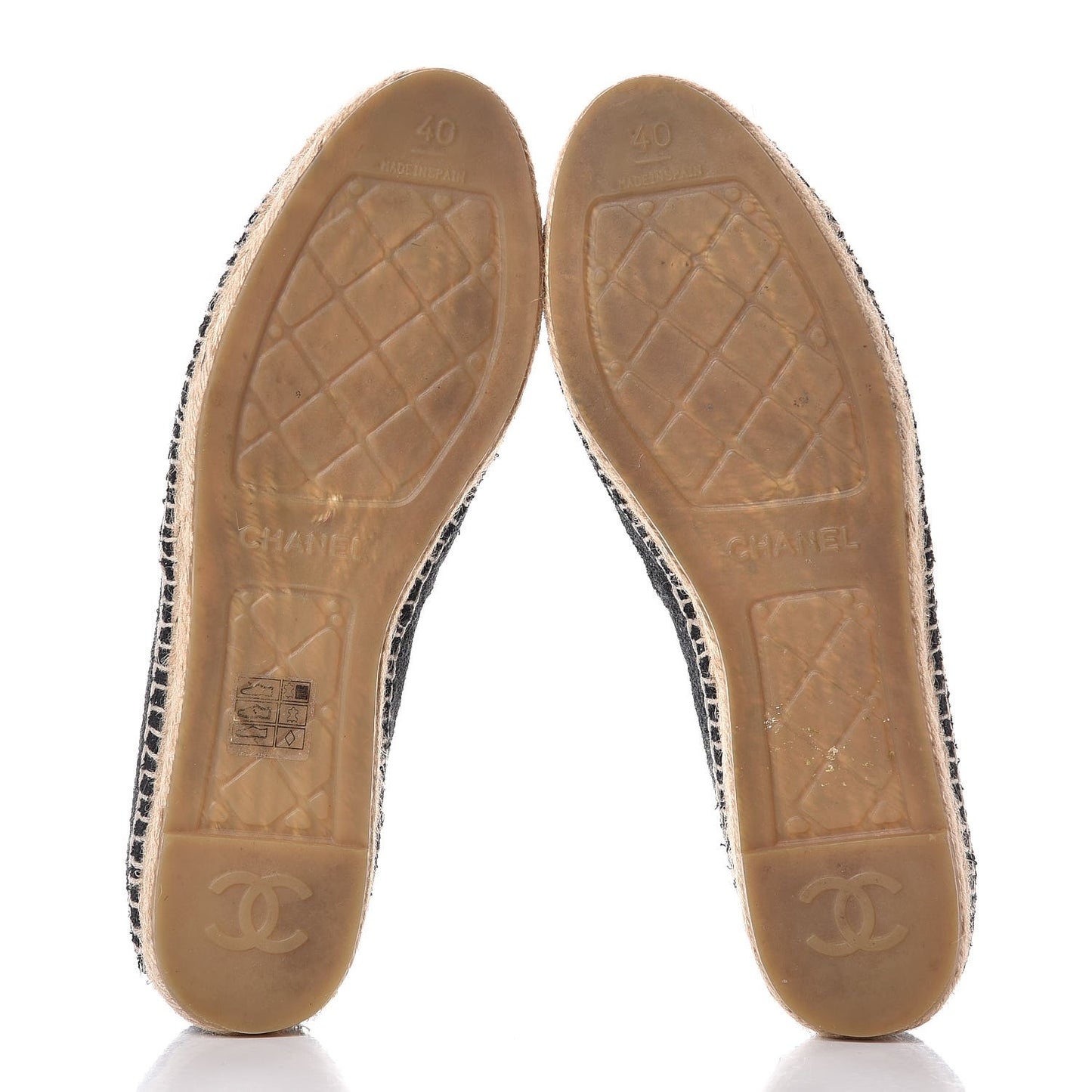 Tweed Patent CC Espadrilles 40 Black