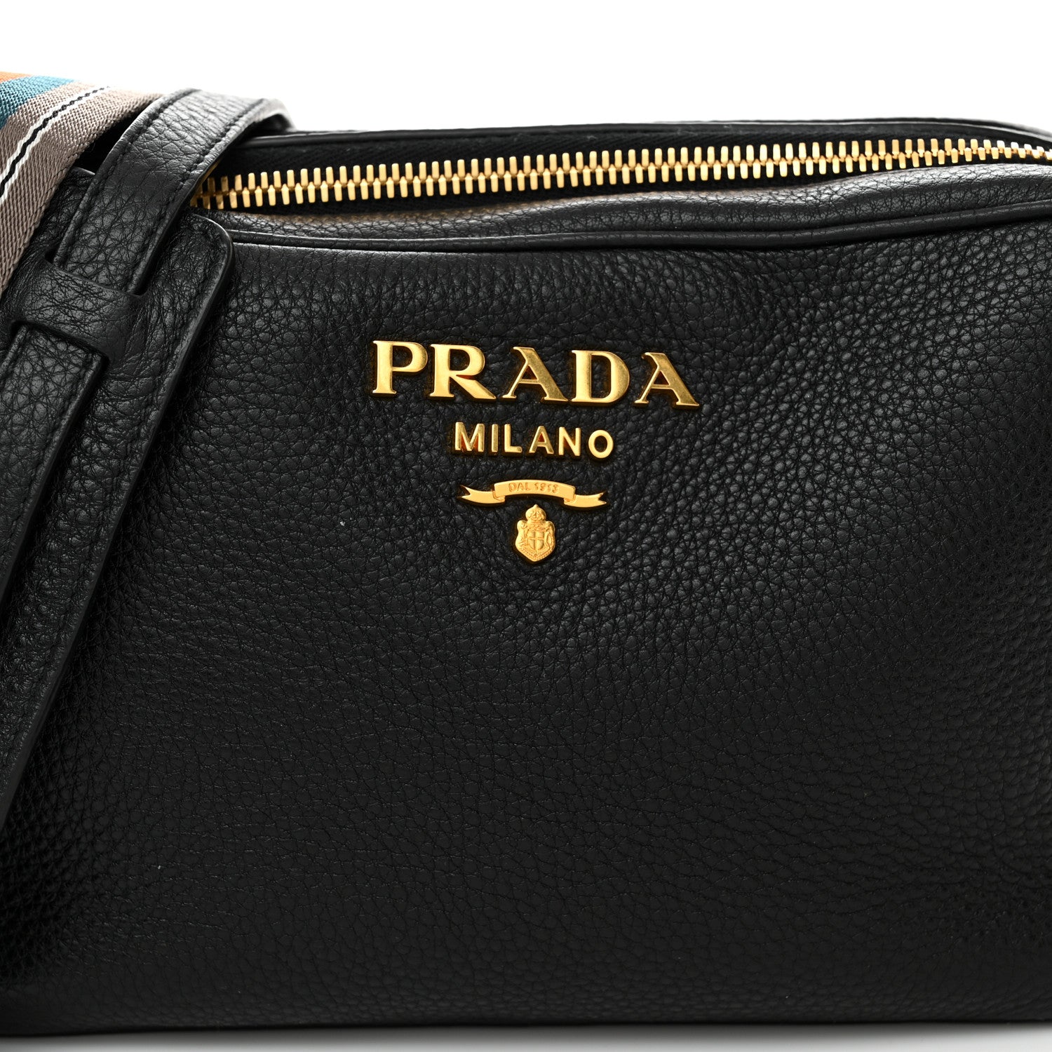Prada Vitello Daino Medium Double Zip Shoulder Bag Black 9 of 11