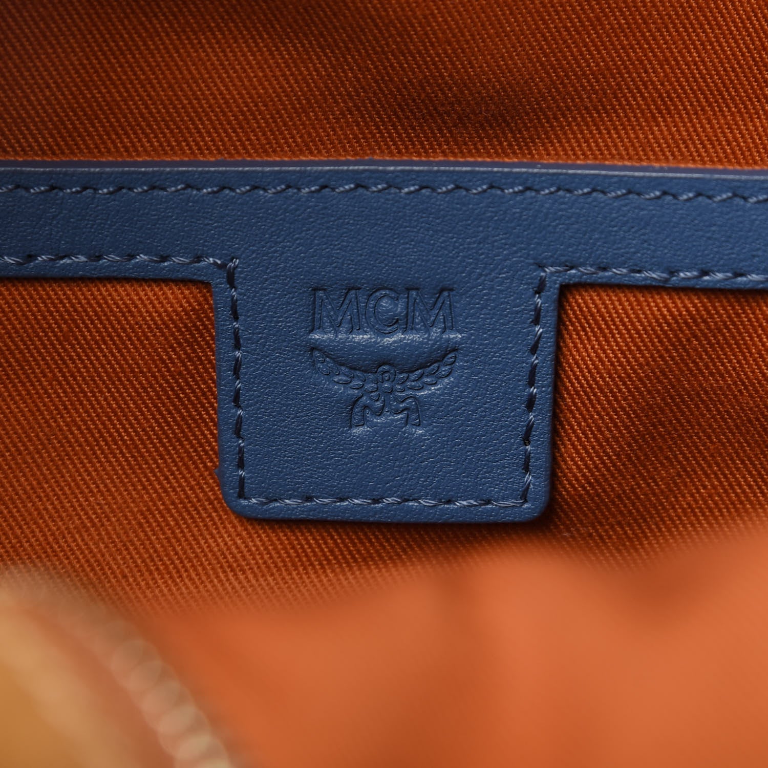 MCM Visetos Mini Stark Backpack Cognac Blue 7 of 10
