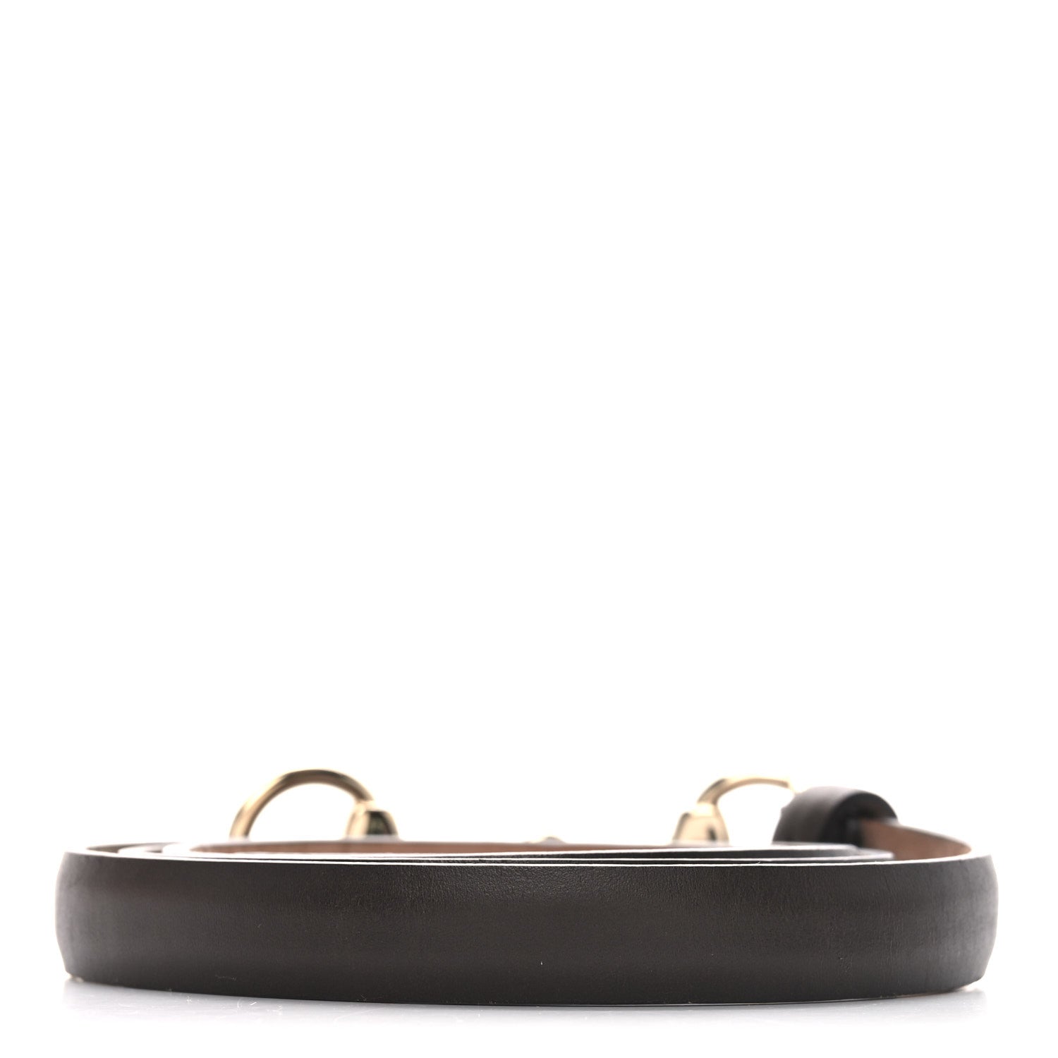 Gucci Calfskin Horsebit Skinny Belt 85 34 Brown 2 of 6