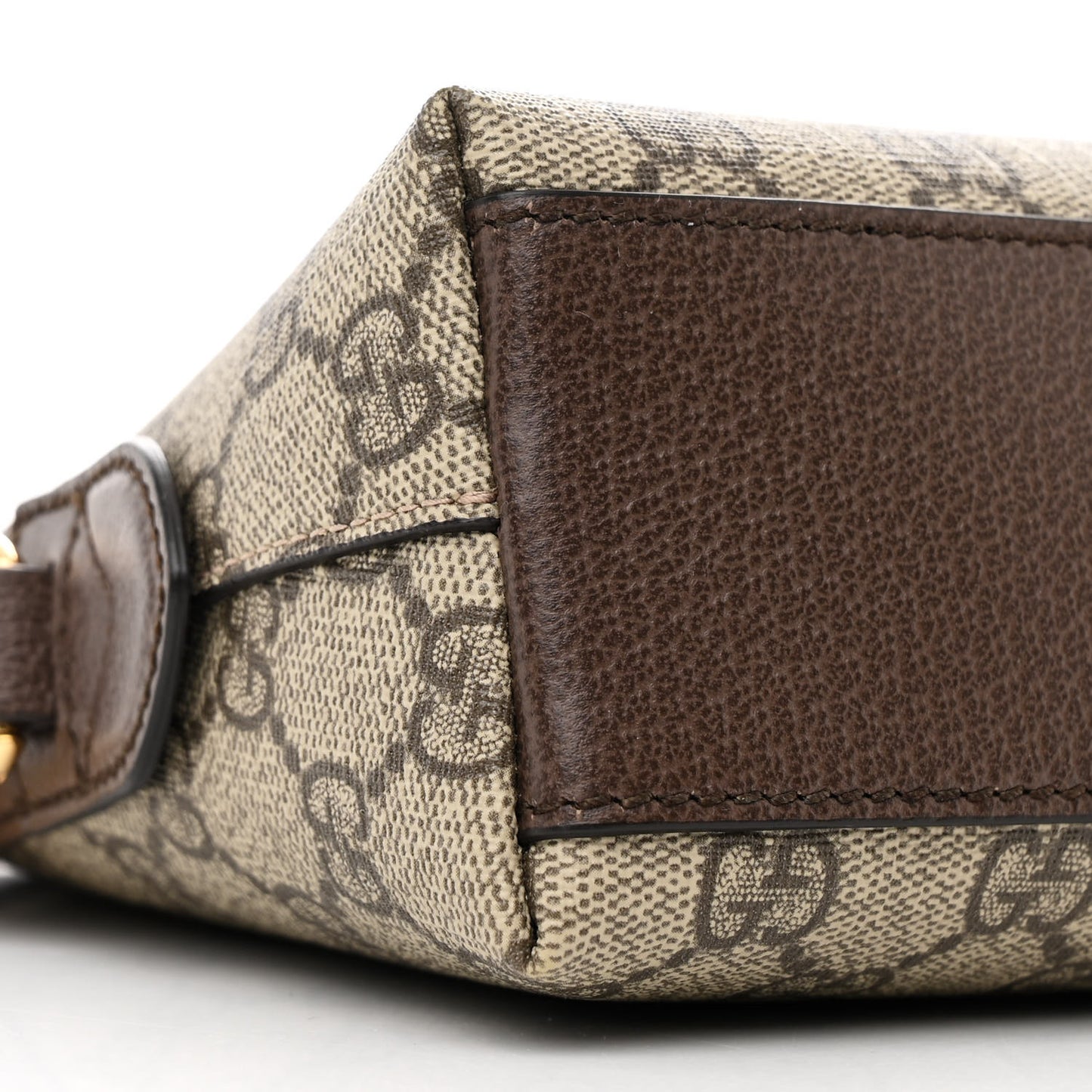 GG Supreme Monogram Textured Dollar Calfskin Web Small Ophidia Dome Shoulder Bag Beige Ebony New Acero
