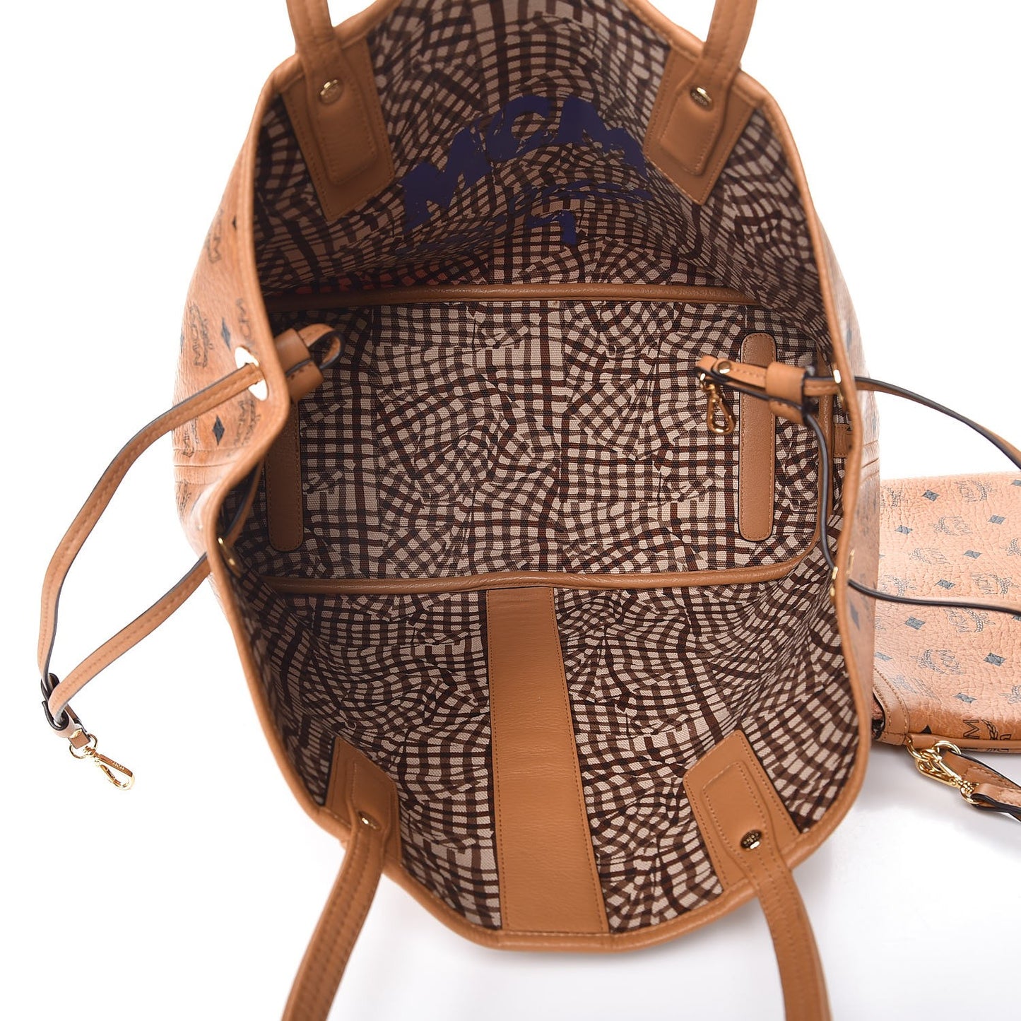 Visetos Medium Liz Reversible Shopper Tote Cognac