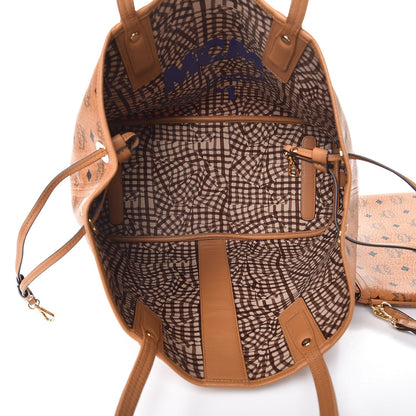 MCM Visetos Medium Liz Reversible Shopper Tote Cognac 10 of 11