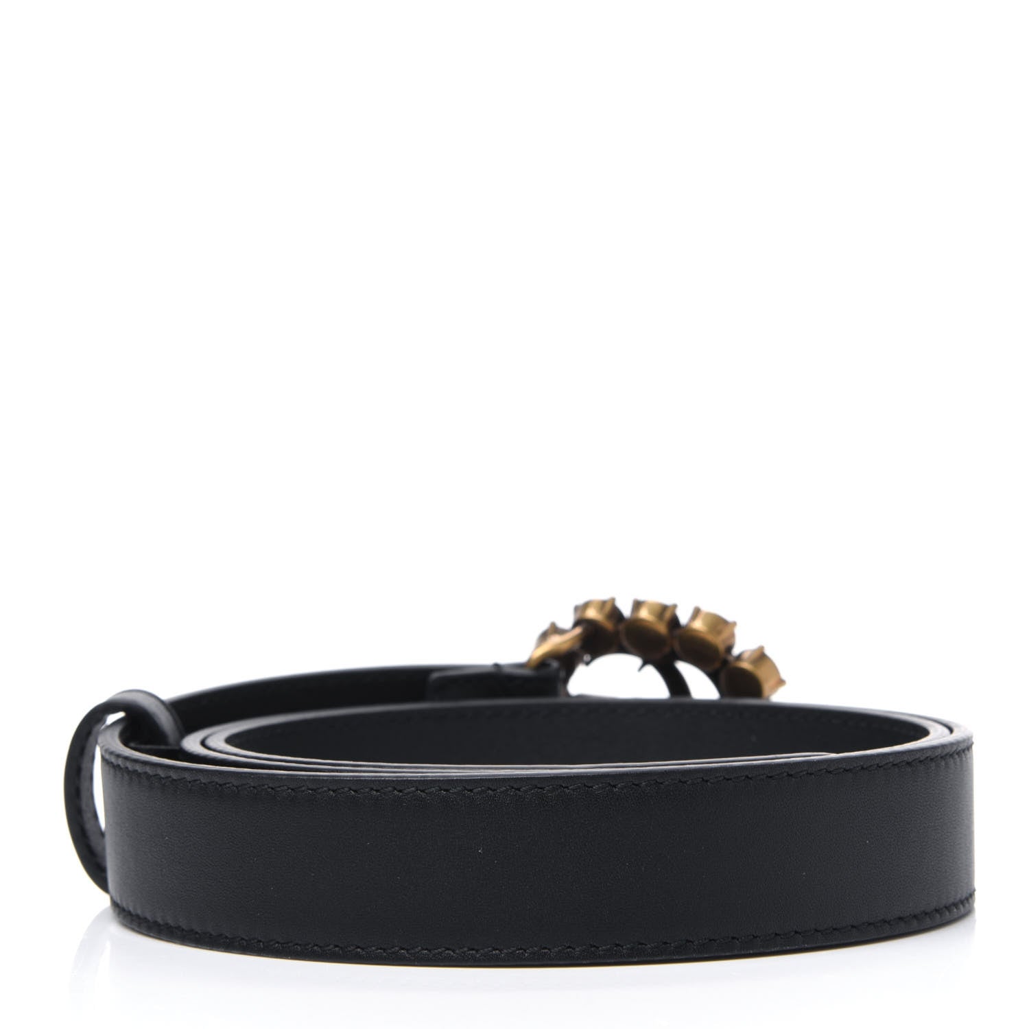 Gucci Calfskin Crystal Double G 30mm Belt 80 32 Black 2 of 5