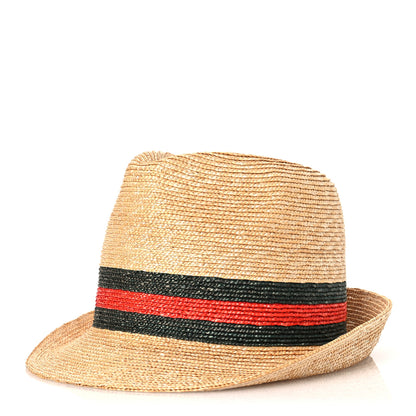 Gucci Abaca Straw Web Fedora Hat XL 1 of 13