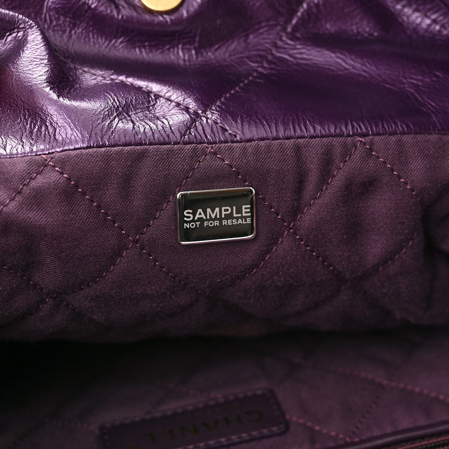 Chanel Metallic Calfskin Quilted Small Chanel 22 Purple 8 of 10