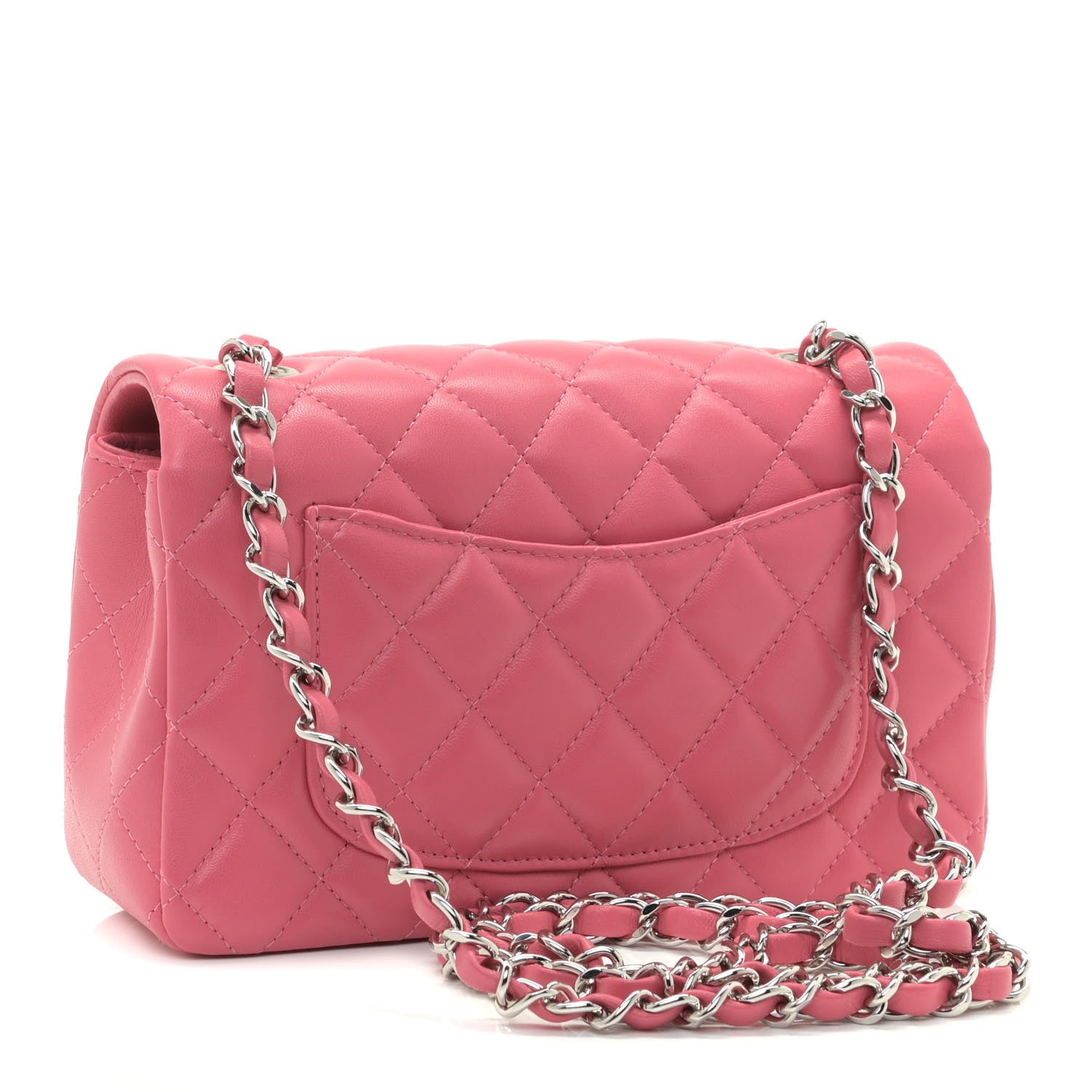 Chanel Lambskin Quilted Mini Rectangular Flap Pink 3 of 11