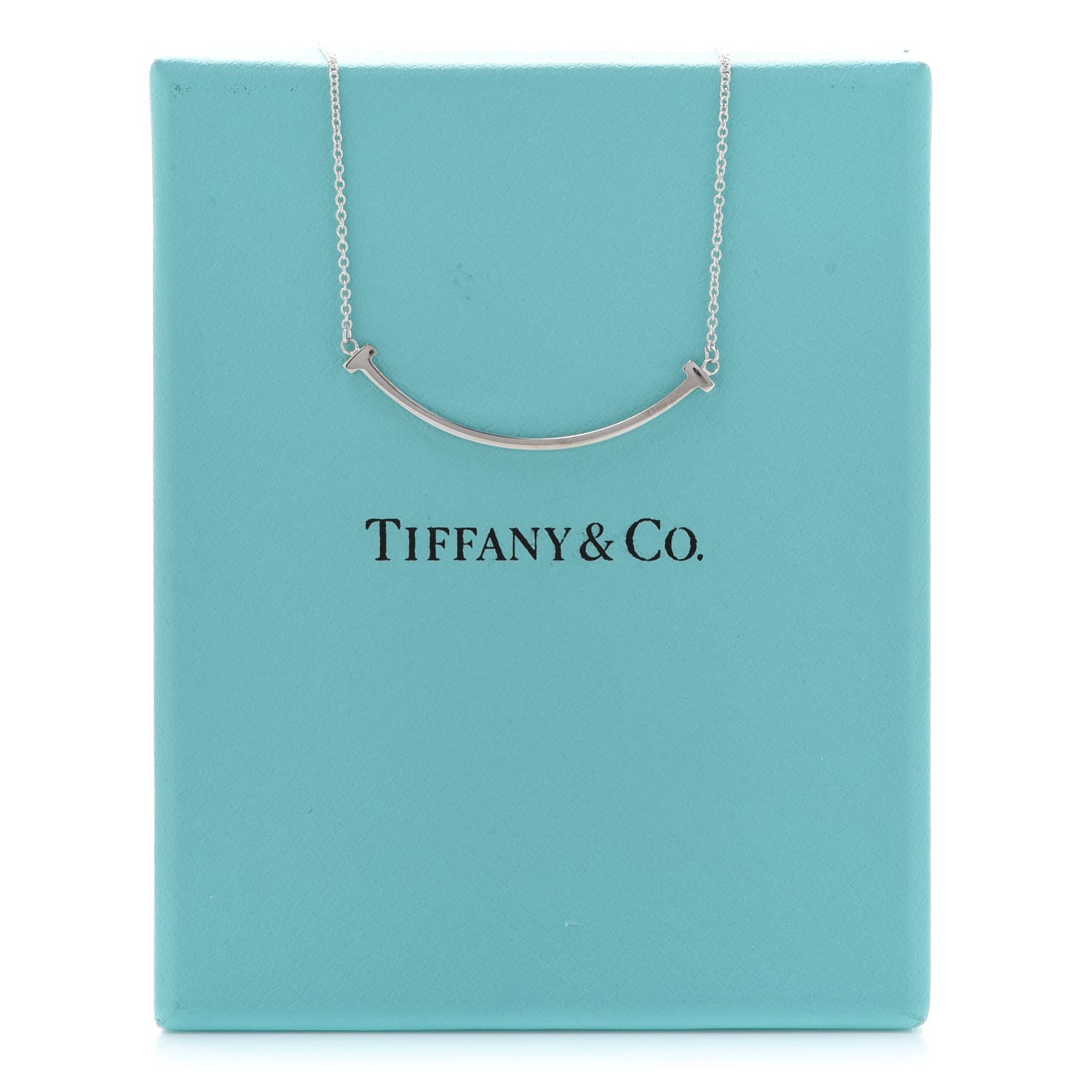 Tiffany Sterling Silver Small T Smile Pendant Necklace 7 of 7