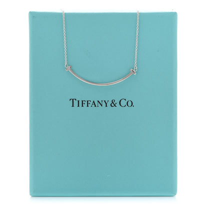 Tiffany Sterling Silver Small T Smile Pendant Necklace 7 of 7