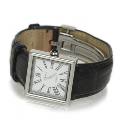 Chanel Stainless Steel Alligator 23mm Mademoiselle Quartz Watch Black 1 of 11