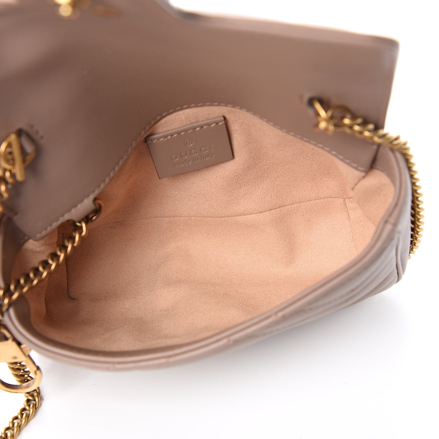Calfskin Matelasse Super Mini GG Marmont Shoulder Bag Porcelain Rose