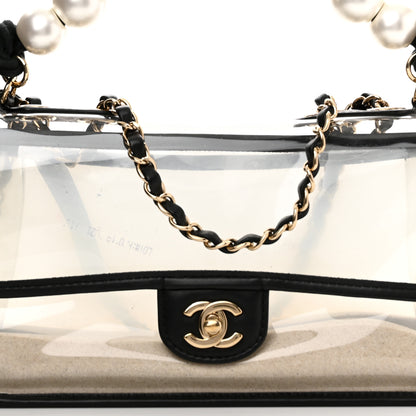 Chanel Lambskin PVC Sand By The Sea Flap With Pearl Strap Black 8 of 11